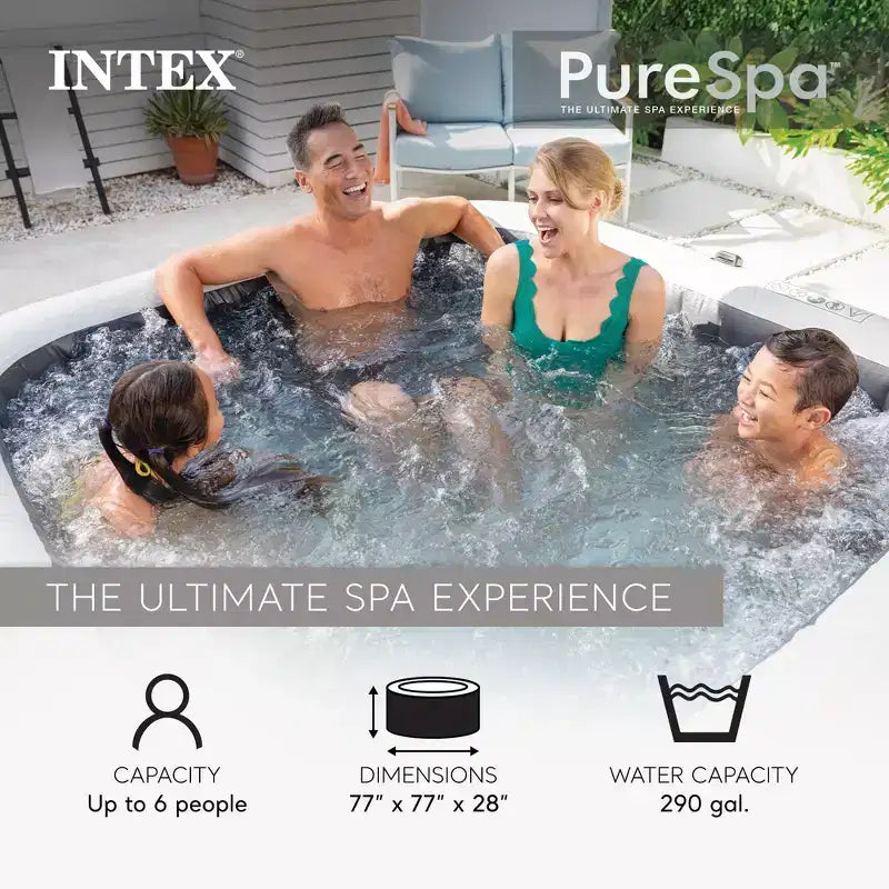 Spa gonflable Intex PureSpa Plus Greystone, 239x71 cm, avec support pour tablette et téléphone