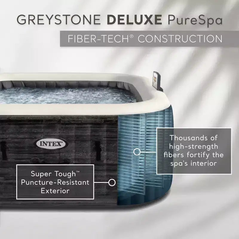 Spa gonflable Intex PureSpa Plus Greystone, 239x71 cm, avec support pour tablette et téléphone