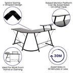 Bureau d'angle Emma et Oliver, bureau gaming, bureau pour la maison, structure