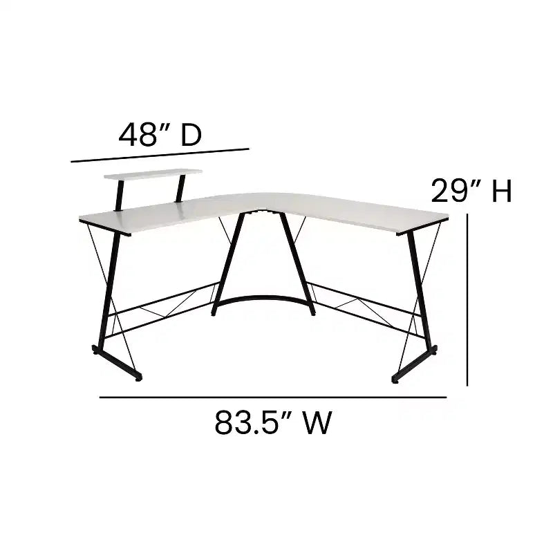 Bureau d'angle Emma et Oliver, bureau gaming, bureau pour la maison, structure