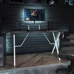 Bureau de gaming Emma et Oliver avec porte-gobelet, support pour casque et support pour écran/smartphone