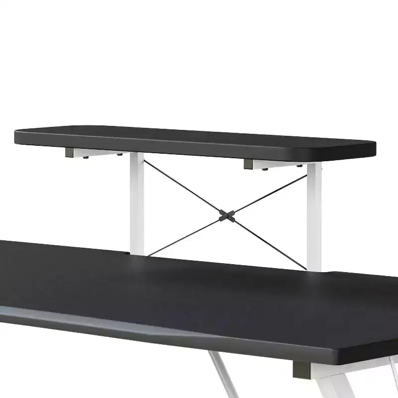 Bureau de gaming Emma et Oliver avec porte-gobelet, support pour casque et support pour écran/smartphone