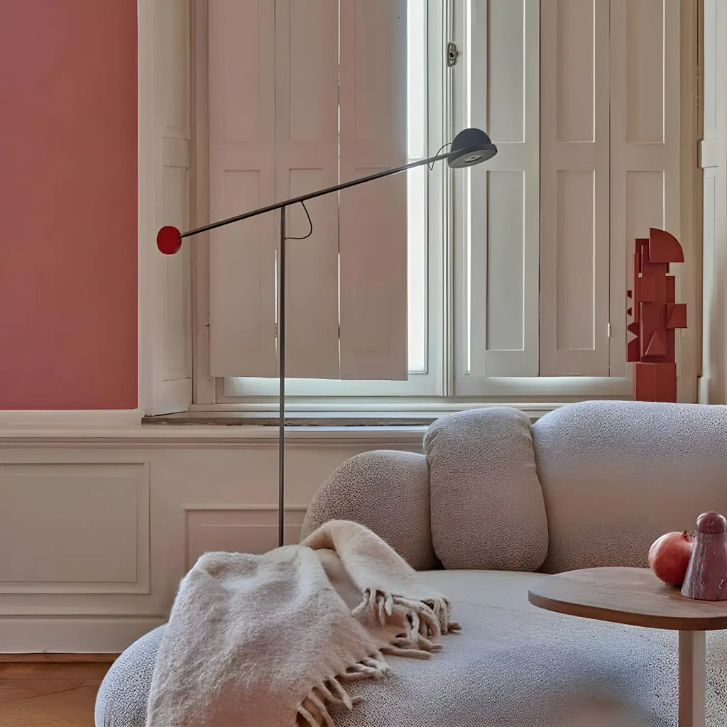 Lampadaire moderne à bras articulé LED en métal pour salon