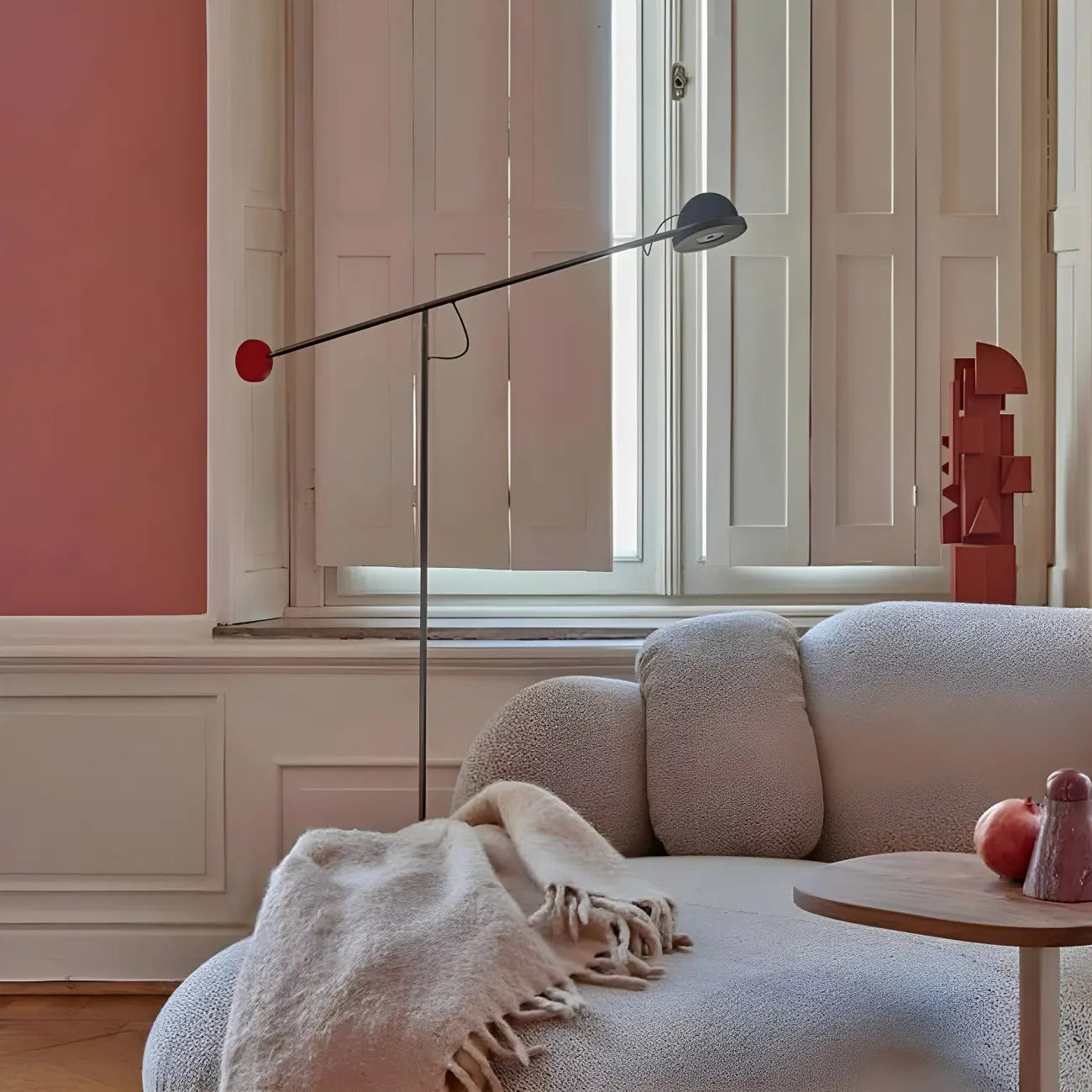 Lampadaire moderne à bras articulé LED en métal pour salon