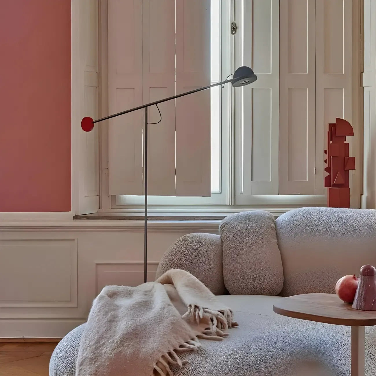 Lampadaire moderne à bras articulé LED en métal pour salon