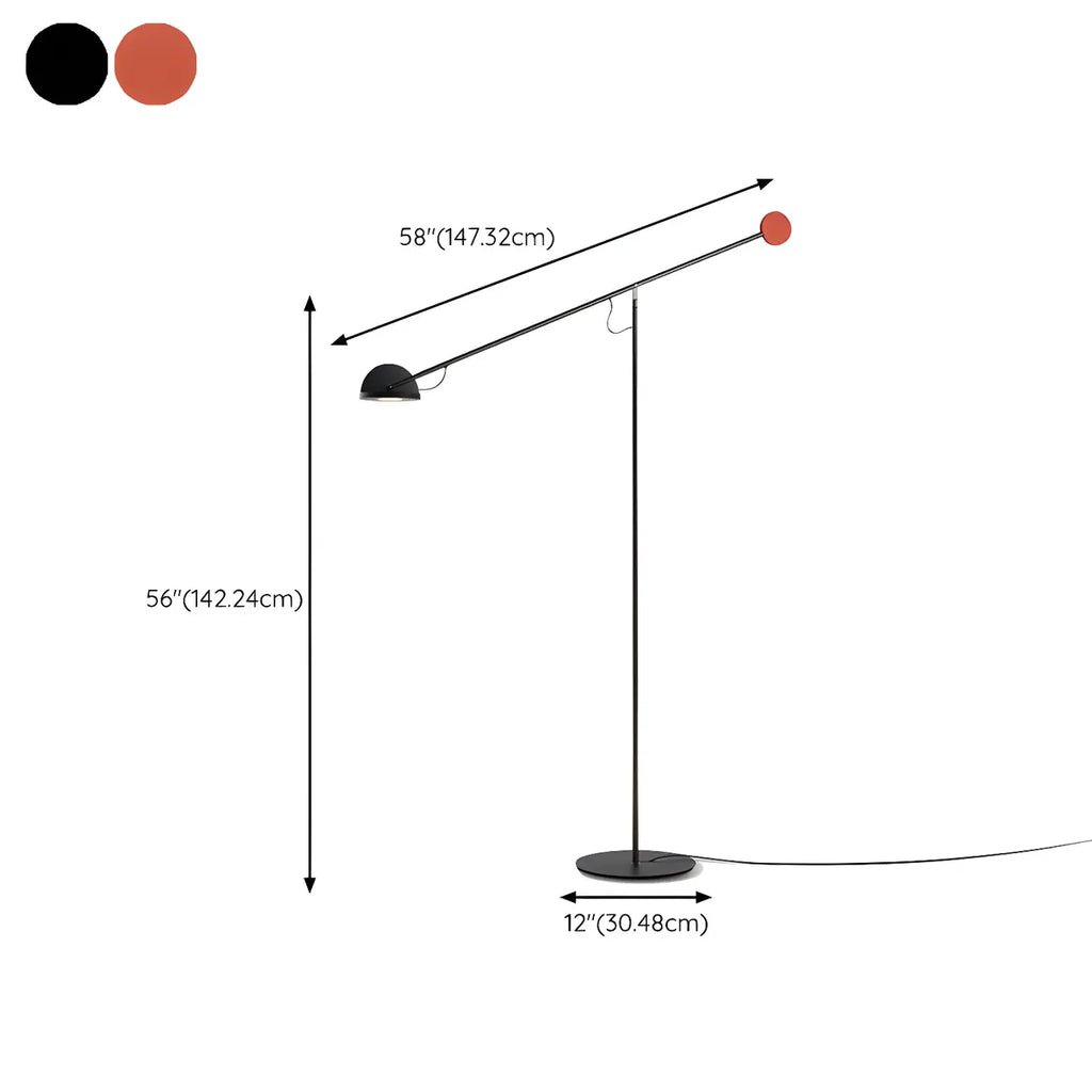 Lampadaire moderne à bras articulé LED en métal pour salon