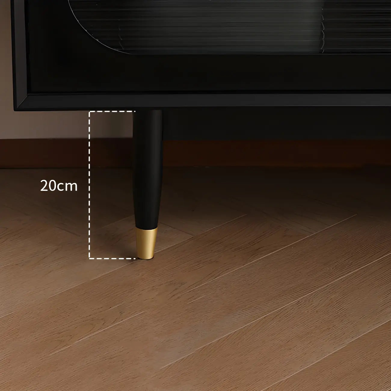 Meuble TV 79 portes en bois blanc nervuré avec étagères réglables