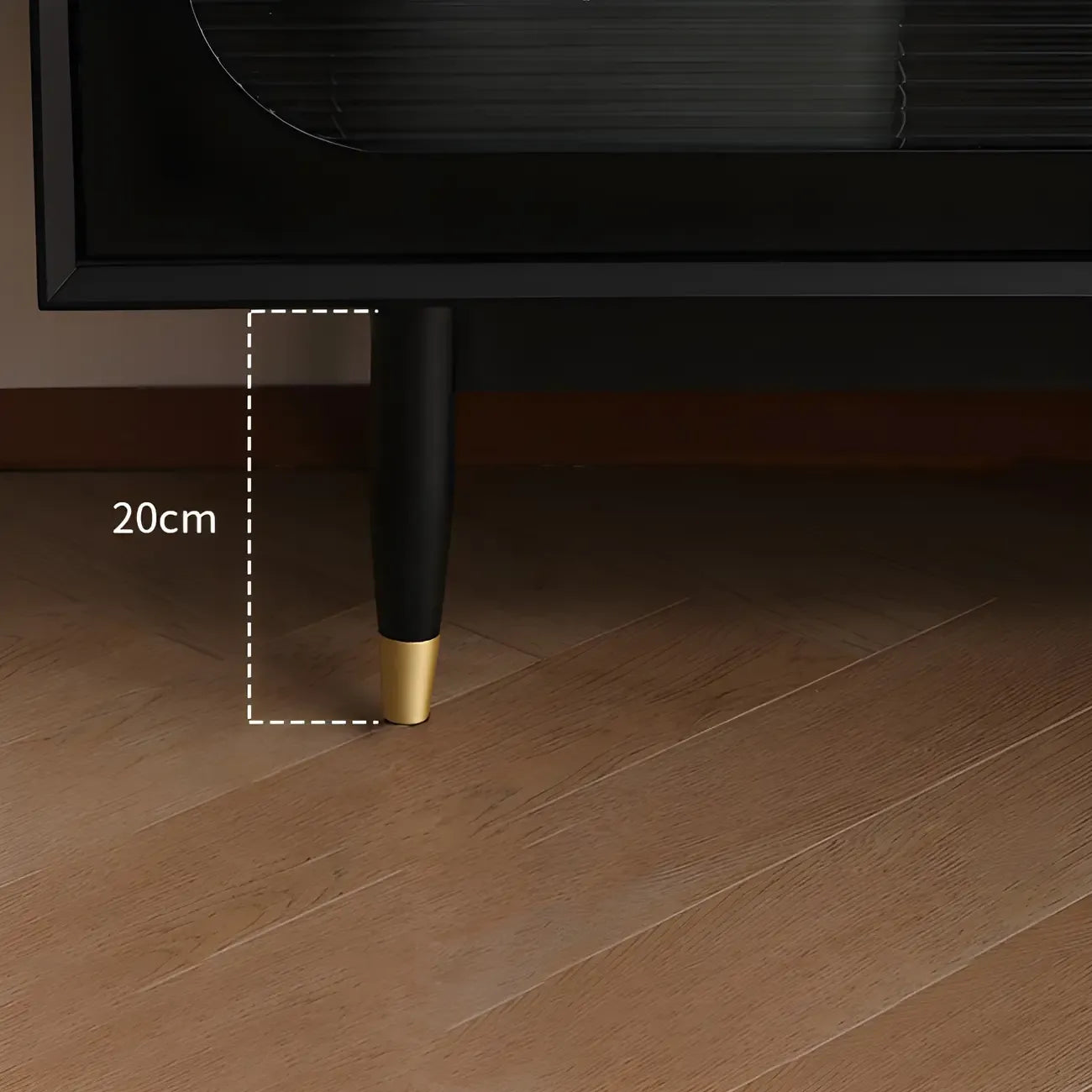 Meuble TV 79 portes en bois blanc nervuré avec étagères réglables