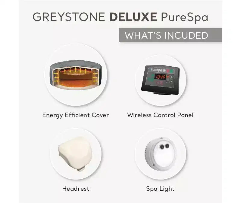 Intex 28451EP PureSpa Plus Greystone Spa gonflable carré, 94 x 28, avec cartouches filtrantes de rechange Type S1 Easy Set, lot de 12