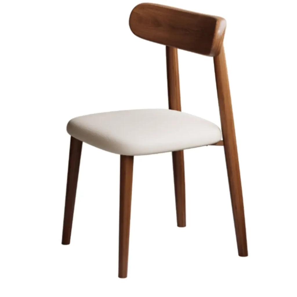 Chaise de salle à manger moderne en cuir sans accoudoirs et dossier bas