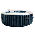 Intex PureSpa Plus Bain à remous gonflable portable à bulles et jets, 77 x 28 po et PureSpa Coussin appuie-tête en mousse, accessoire pour spa, blanc (paquet de 4)