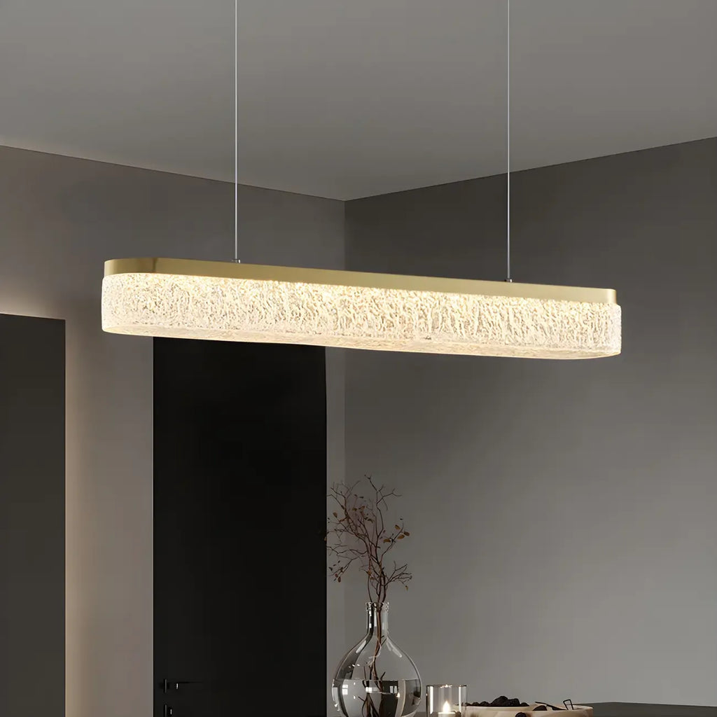 Suspension LED moderne dorée à 3 niveaux de gradation pour îlot de cuisine