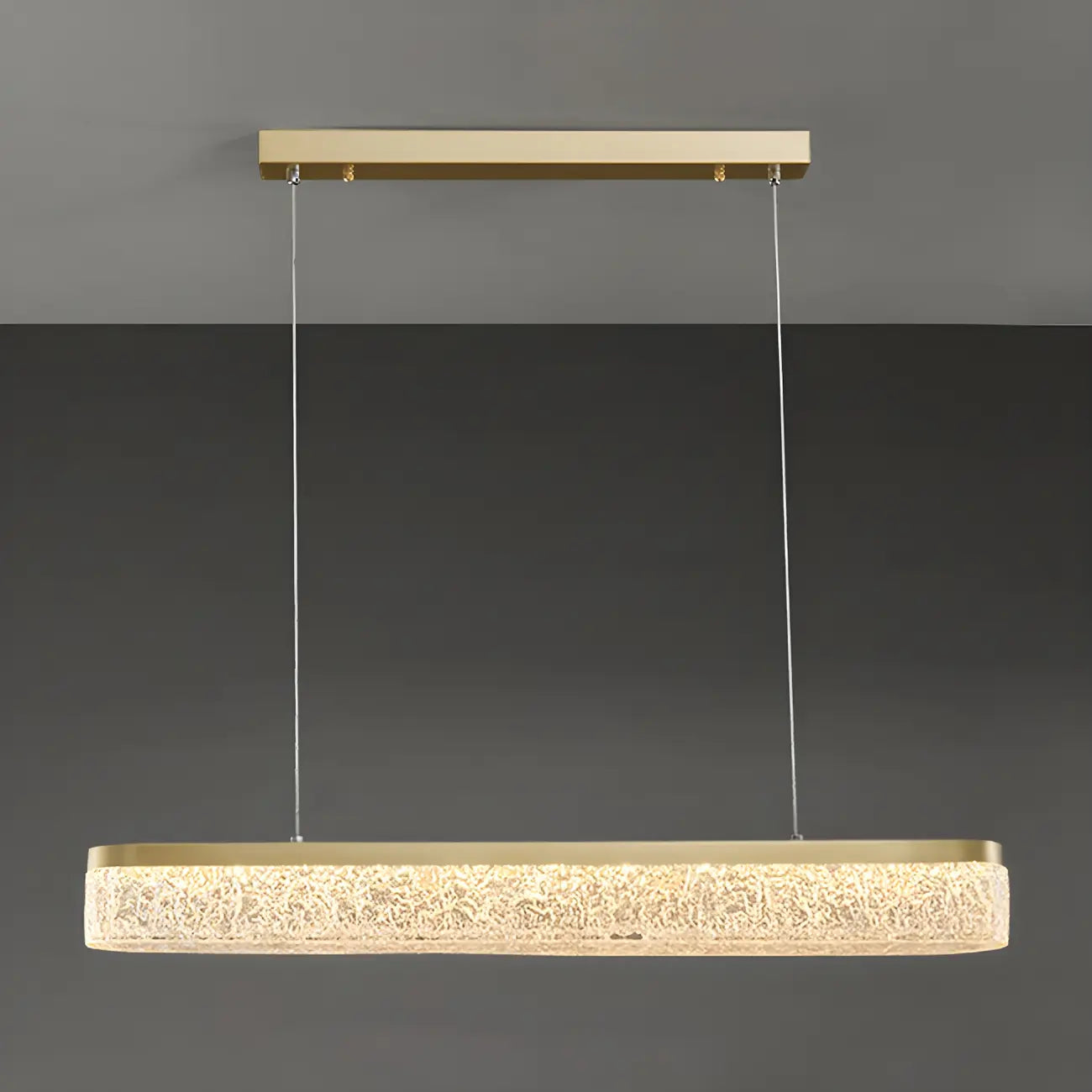 Suspension LED moderne dorée à 3 niveaux de gradation pour îlot de cuisine