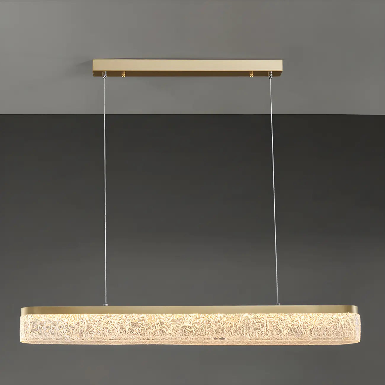 Suspension LED moderne dorée à 3 niveaux de gradation pour îlot de cuisine