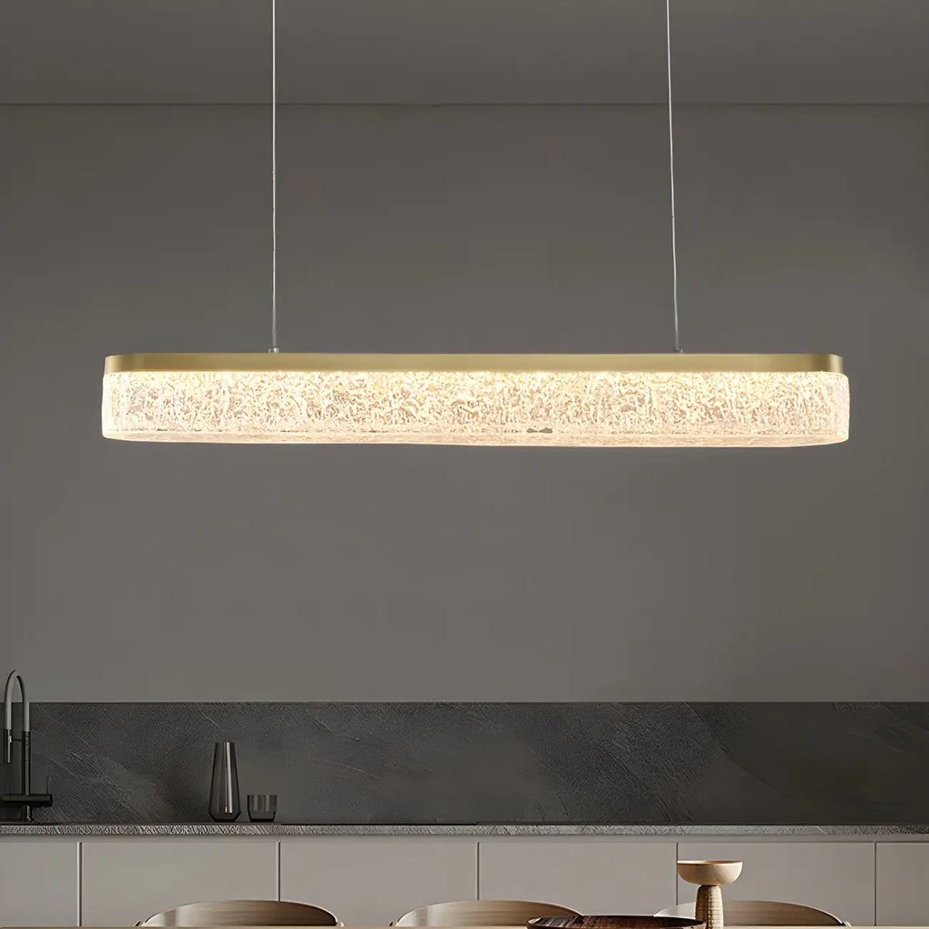 Suspension LED moderne dorée à 3 niveaux de gradation pour îlot de cuisine