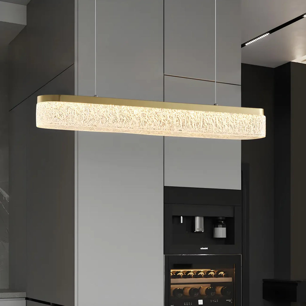 Suspension LED moderne dorée à 3 niveaux de gradation pour îlot de cuisine