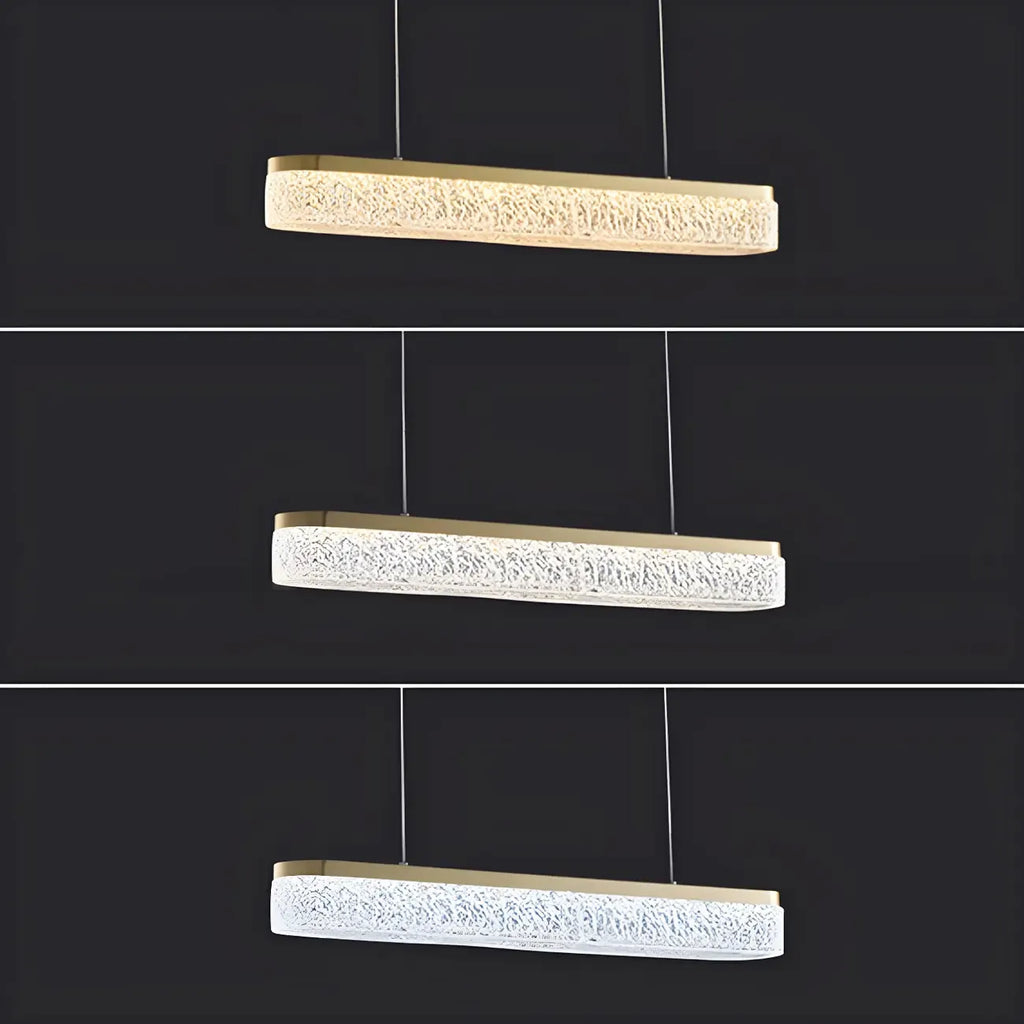 Suspension LED moderne dorée à 3 niveaux de gradation pour îlot de cuisine