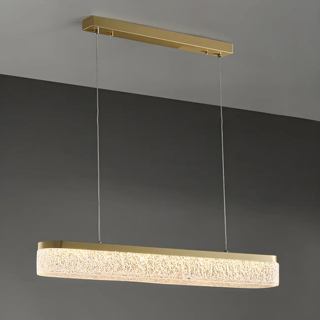 Suspension LED moderne dorée à 3 niveaux de gradation pour îlot de cuisine