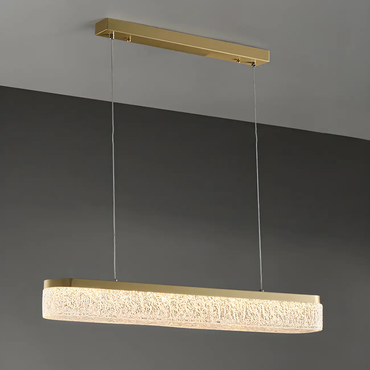 Suspension LED moderne dorée à 3 niveaux de gradation pour îlot de cuisine