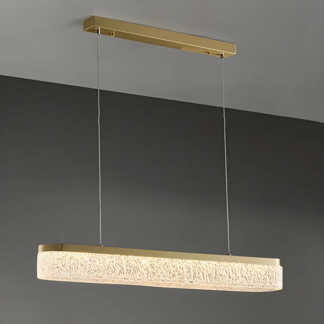 Suspension LED moderne dorée à 3 niveaux de gradation pour îlot de cuisine