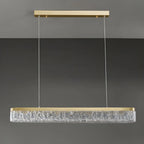 Suspension LED moderne dorée à 3 niveaux de gradation pour îlot de cuisine