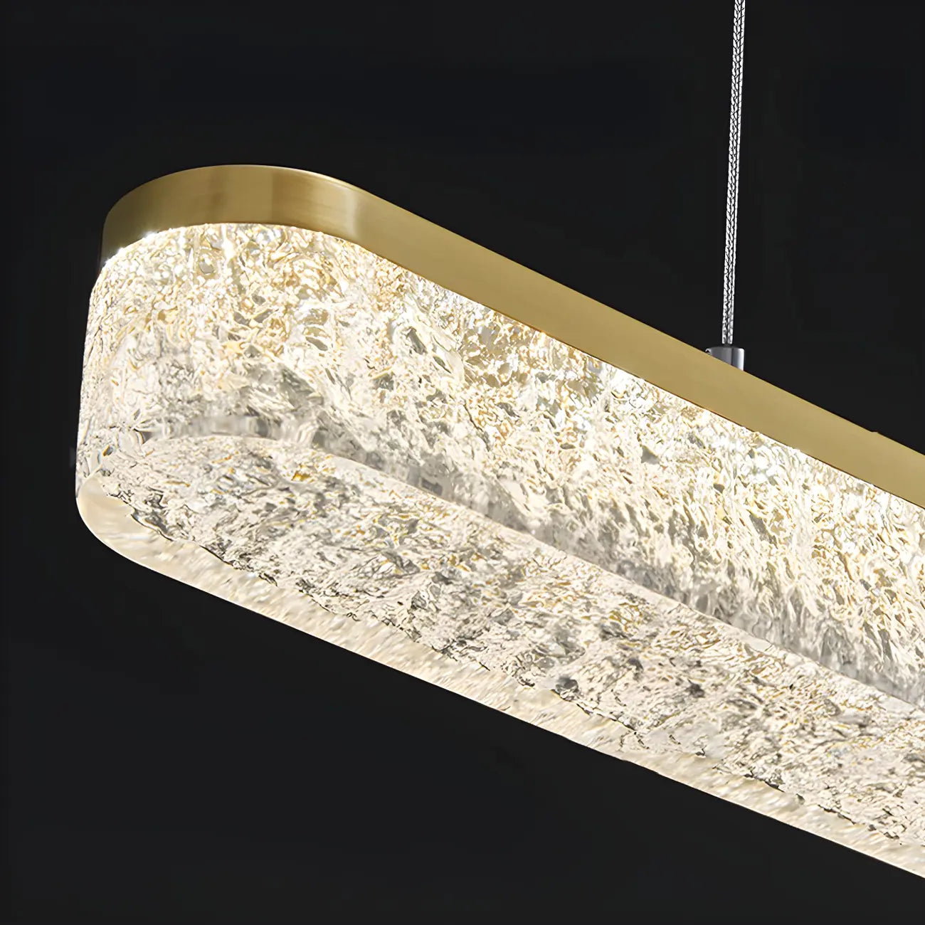 Suspension LED moderne dorée à 3 niveaux de gradation pour îlot de cuisine