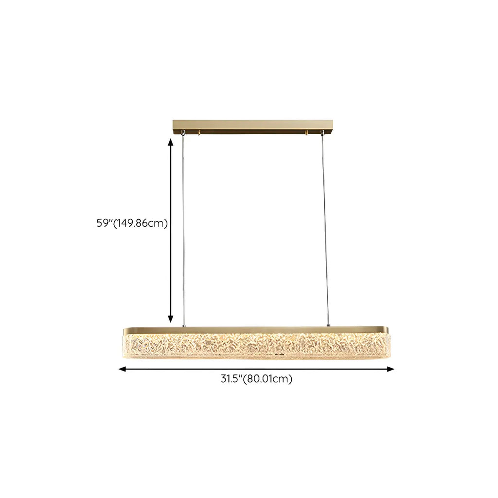 Suspension LED moderne dorée à 3 niveaux de gradation pour îlot de cuisine