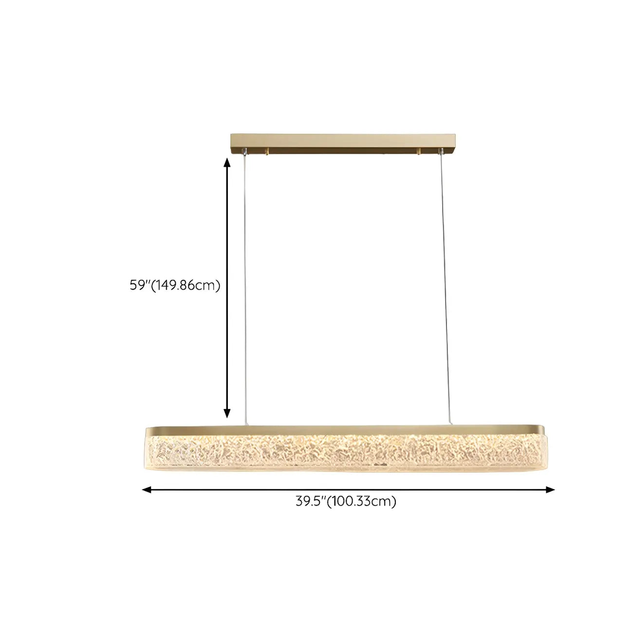 Suspension LED moderne dorée à 3 niveaux de gradation pour îlot de cuisine