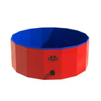 Piscine pour chien – Bassin portatif et pliable pour animaux de compagnie de 77,5 cm avec vidange et sac de transport pour le bain ou le jeu par PETMAKER (rouge)
