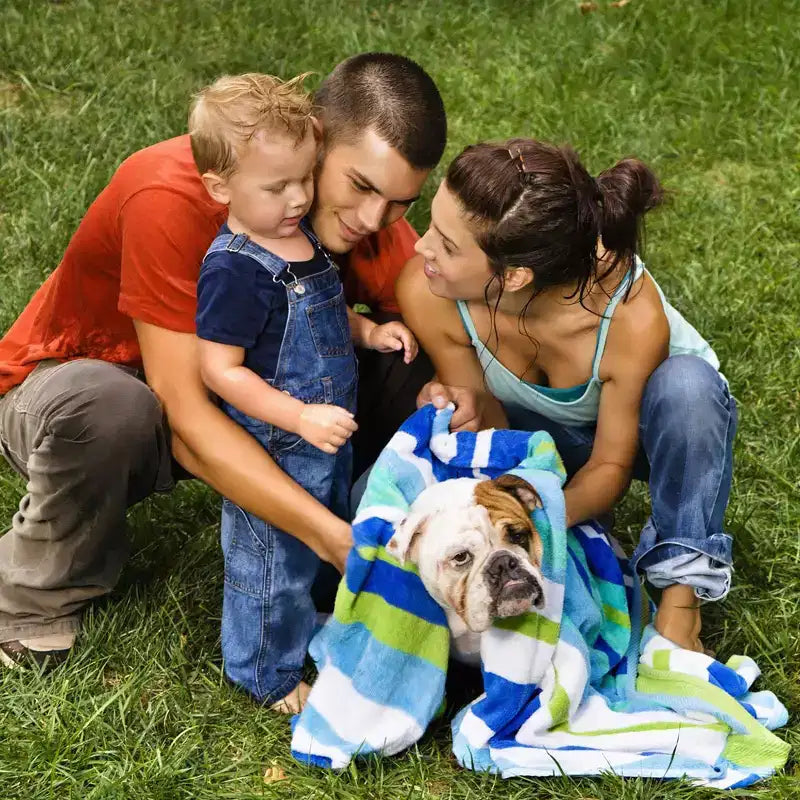 Piscine portable pour chien pour grands chiens – Baignoire pliable en plastique avec drain et sac de transport pour animaux de compagnie et jeux de jardin avec les enfants par PETMAKER (bleu)