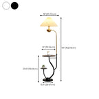 Lampadaire noir contemporain avec étagères pour salon