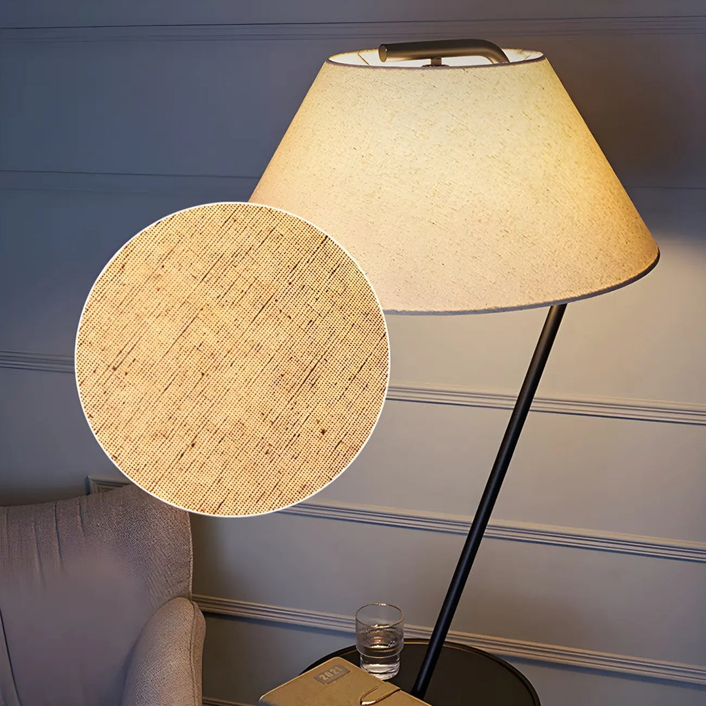 Lampadaire trépied moderne en métal noir avec table basse