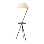 Lampadaire trépied moderne en métal noir avec table basse