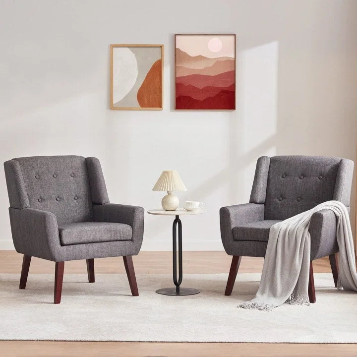 HUIMO Set di 2 poltrone moderne trapuntate