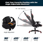 Ensemble Bureau de Gamer en X et Fauteuil de Massage Style Racing Costway pour Bureau à Domicile Noir+Blanc/Bleu/Gris/Rouge