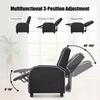 Ensemble bureau gaming et chaise Costway – Bureau informatique 122 cm et fauteuil de massage inclinable noir + blanc/bleu/rose/rouge