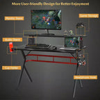 Ensemble bureau gaming et chaise Costway – Bureau informatique 122 cm et fauteuil de massage inclinable noir + blanc/bleu/rose/rouge