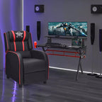 Ensemble bureau gaming et chaise Costway – Bureau informatique 122 cm et fauteuil de massage inclinable noir + blanc/bleu/rose/rouge