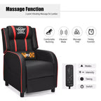 Ensemble bureau gaming et chaise Costway – Bureau informatique 122 cm et fauteuil de massage inclinable noir + blanc/bleu/rose/rouge