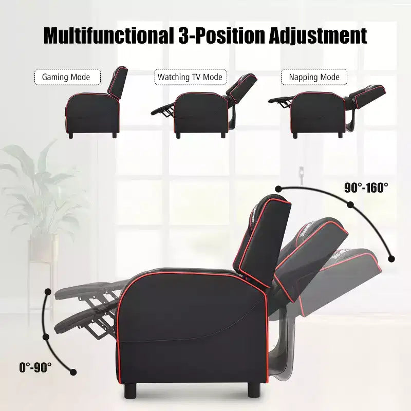 Ensemble bureau gaming et chaise Costway – Bureau informatique 122 cm et fauteuil de massage inclinable noir + blanc/bleu/rose/rouge