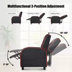 Ensemble bureau gaming et chaise Costway – Bureau informatique 122 cm et fauteuil de massage inclinable noir + blanc/bleu/rose/rouge