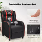 Ensemble bureau gaming et chaise Costway – Bureau informatique 122 cm et fauteuil de massage inclinable noir + blanc/bleu/rose/rouge