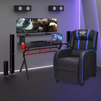 Ensemble bureau gaming et chaise Costway – Bureau informatique 122 cm et fauteuil de massage inclinable noir + blanc/bleu/rose/rouge
