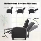 Ensemble bureau gaming et chaise Costway – Bureau informatique 122 cm et fauteuil de massage inclinable noir + blanc/bleu/rose/rouge