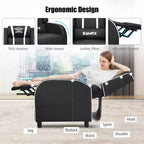 Ensemble bureau gaming et chaise Costway – Bureau informatique 122 cm et fauteuil de massage inclinable noir + blanc/bleu/rose/rouge