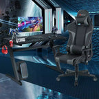 Ensemble de bureau en forme de Z et chaise de jeu de massage de style course Costway pour bureau à domicile