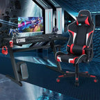 Ensemble de bureau en forme de Z et chaise de jeu de massage de style course Costway pour bureau à domicile