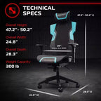 Chaise de gaming RESPAWN Flexx Mesh avec support lombaire et appui-tête réglable
