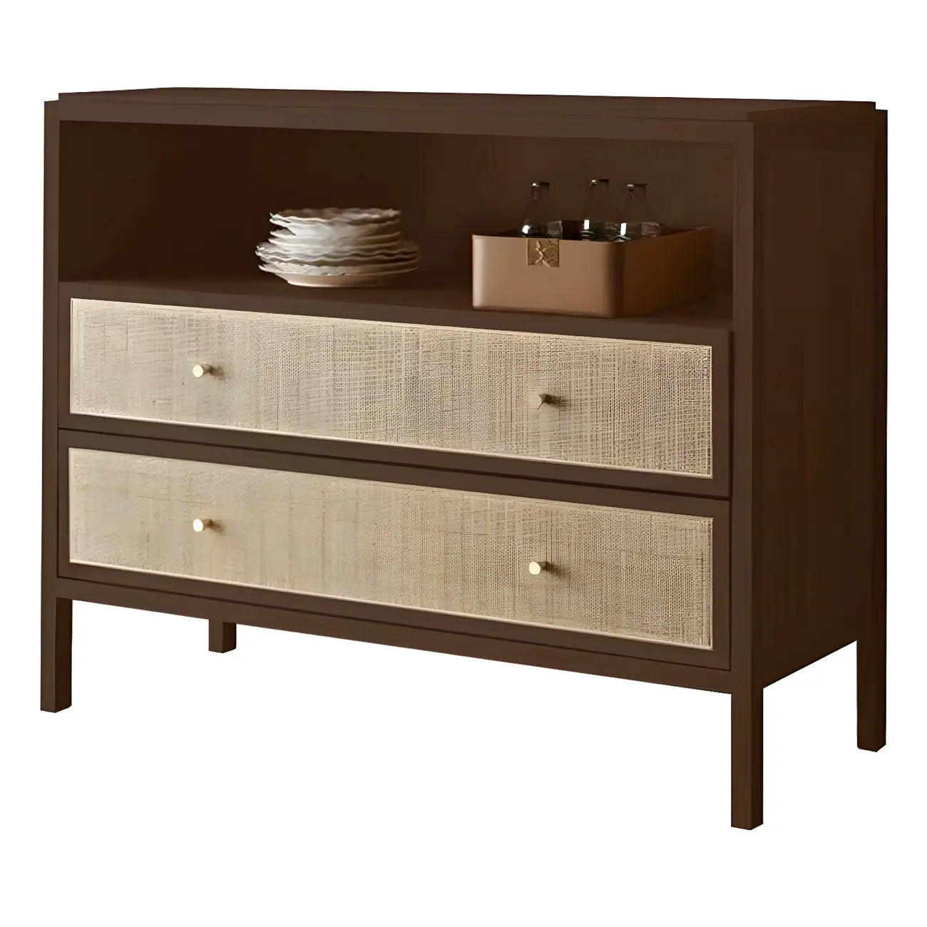 Commodes de célibataire tropicales en bois naturel avec tiroirs