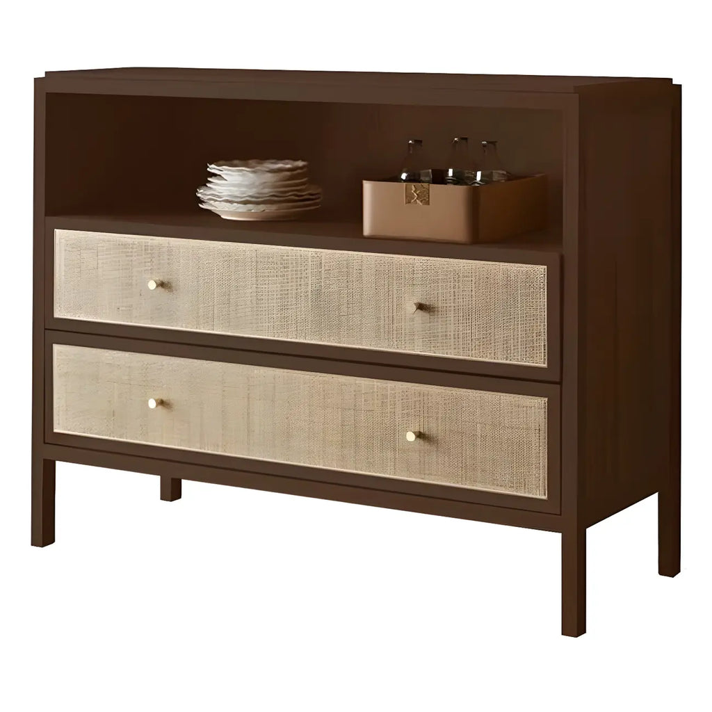 Commodes de célibataire tropicales en bois naturel avec tiroirs